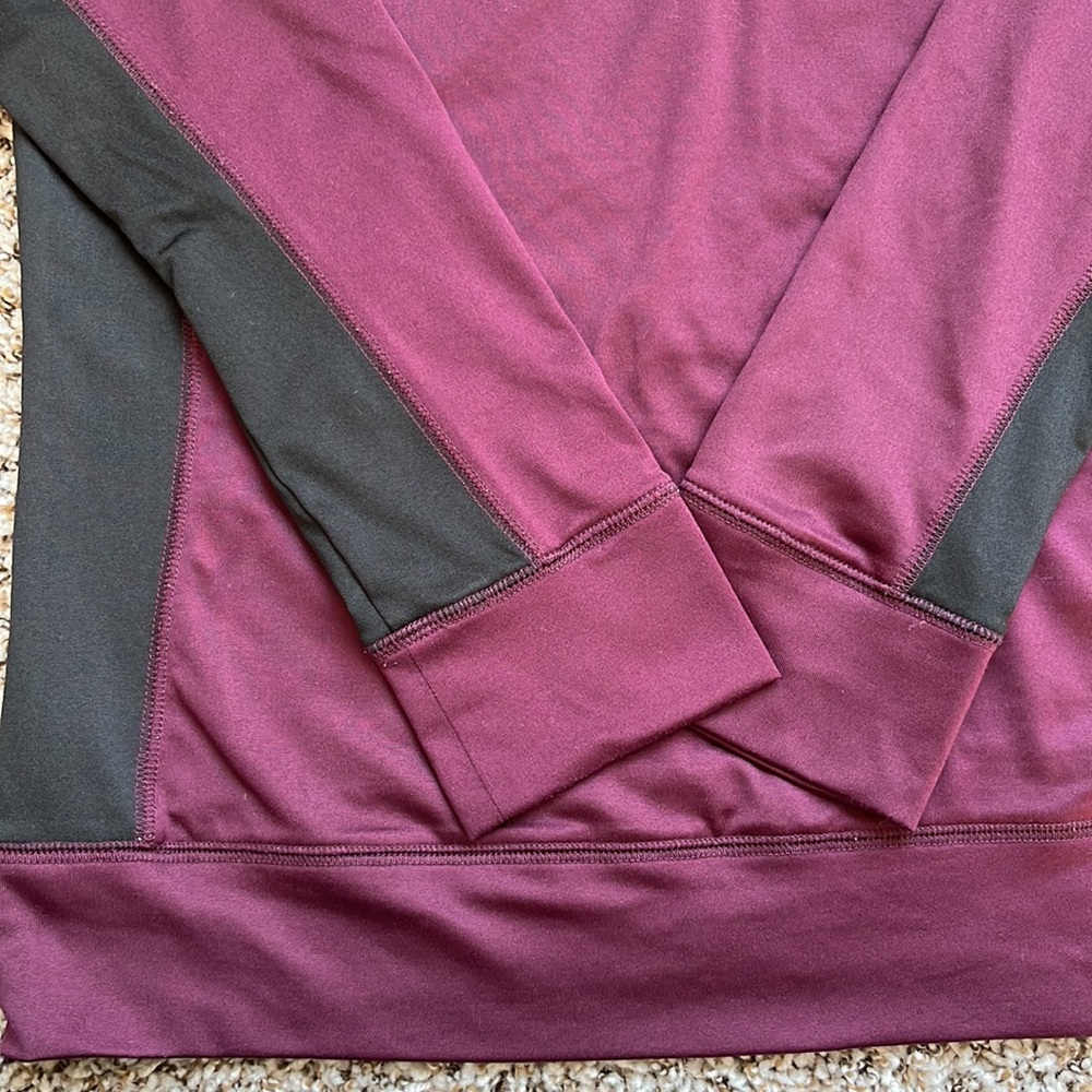 PINK by Victoria’s Secret - Size Large - Burgundy & Black Quarter-zip Sweatshirt - Picture 4 of 7